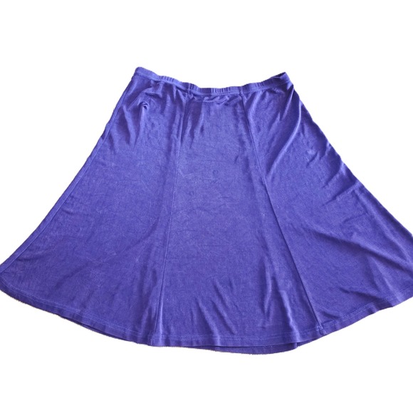 Fiore Purple A-Line Midi Skirt Elastic Waist Stretch Made in USA Medium - Picture 4 of 11